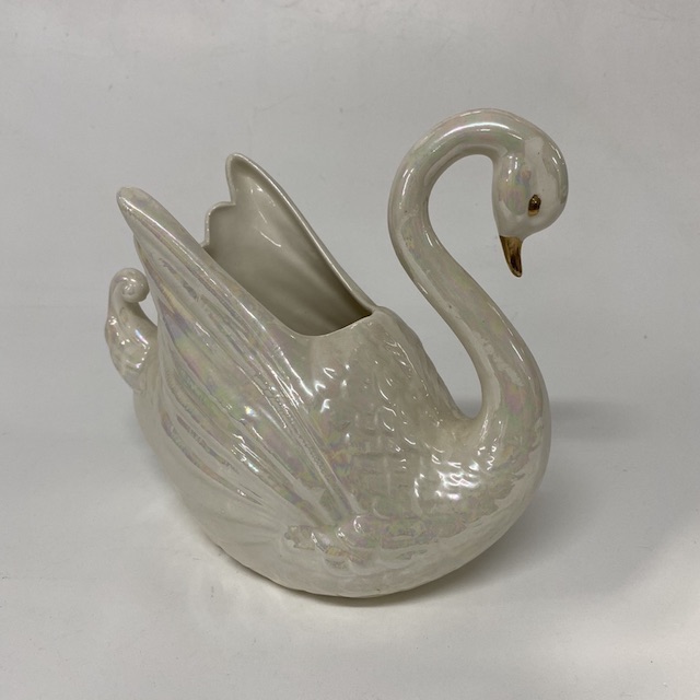 ORNAMENT, Swan - Lustreware